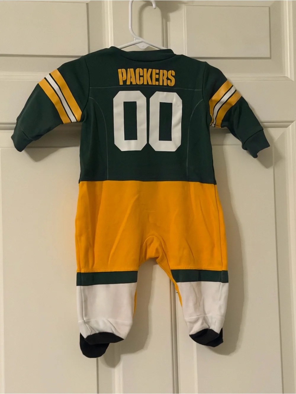 NFL Green Bay Packers Baby Footed One-Piece in Green, Gold, White